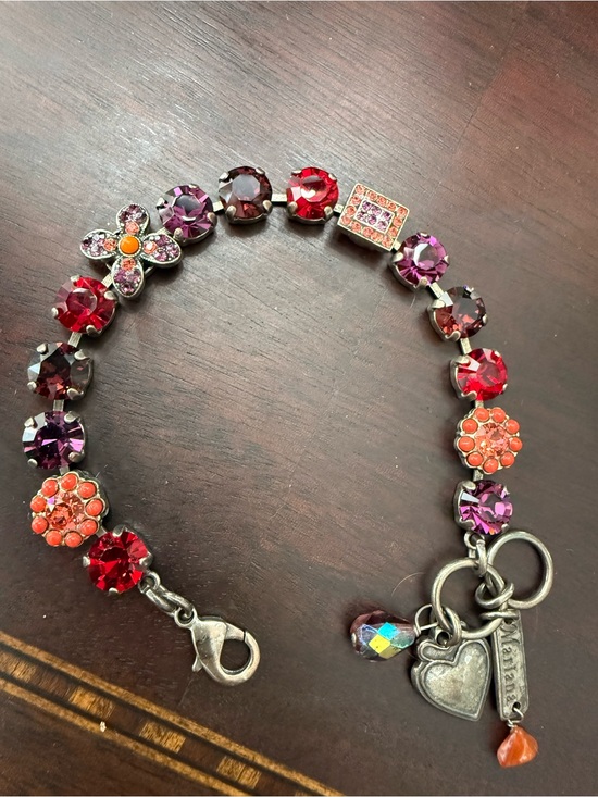 Mariana Jewelry - Mariana Jewelry Red & Purple Crystal Flower Bracelet
